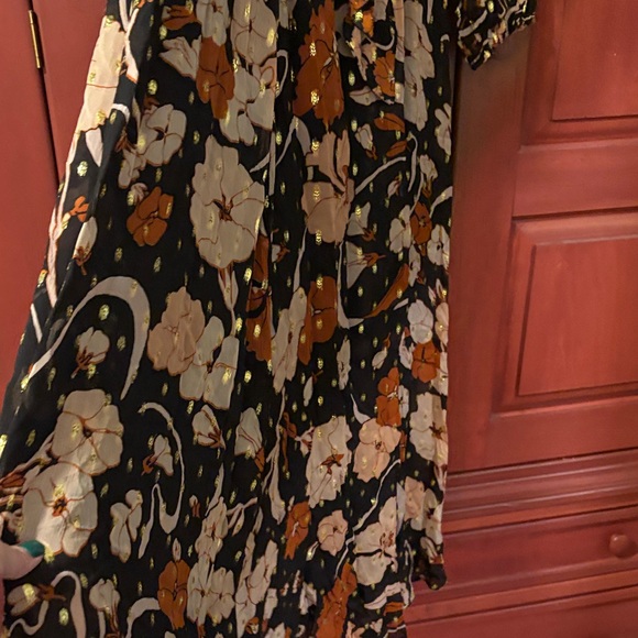 J. Crew Black and Orange Floral Long Sleeve Dress - Picture 5 of 5